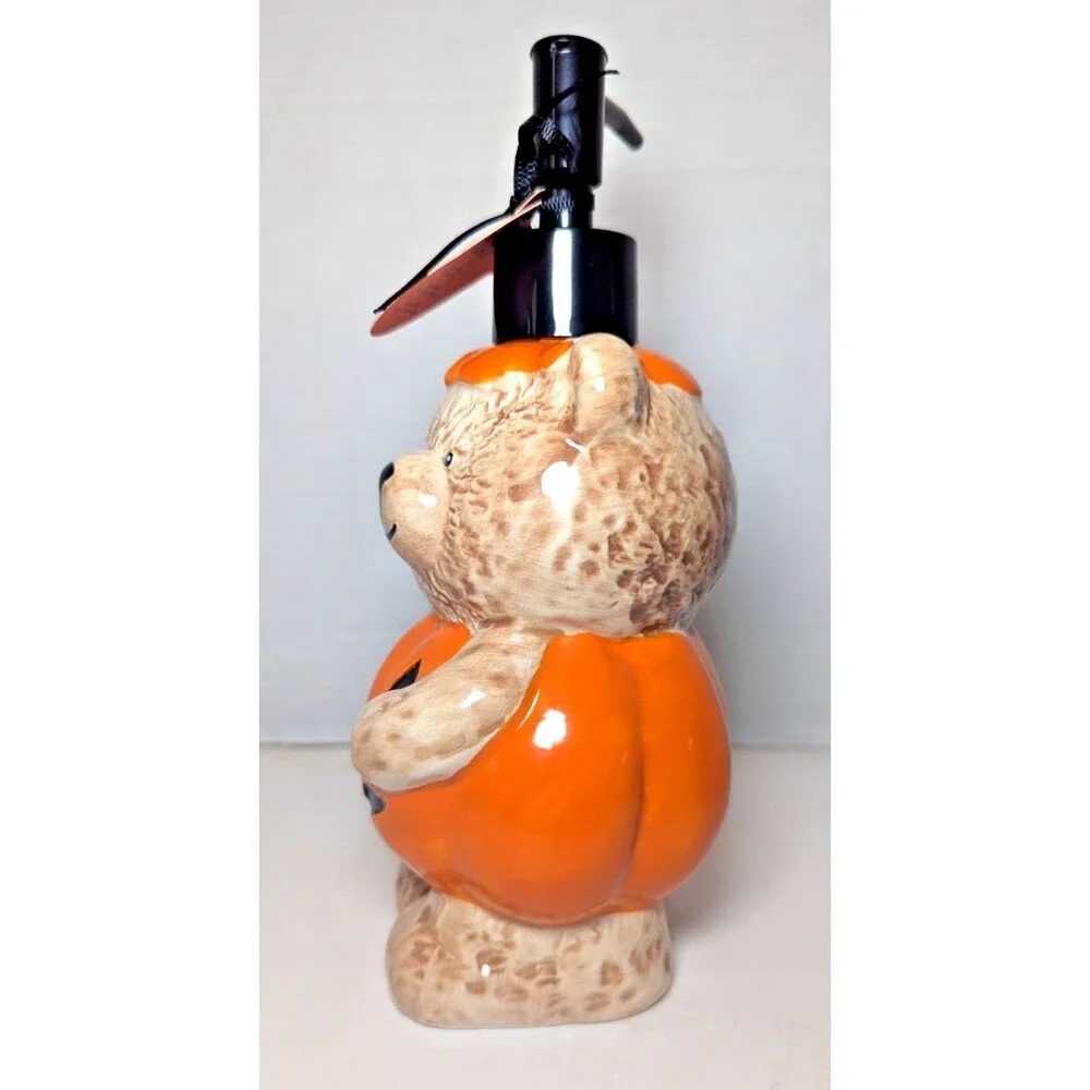 Creepy Critters Teddy Bear Pumpkin Costume Halloween Soap Dispenser Ceramic NEW